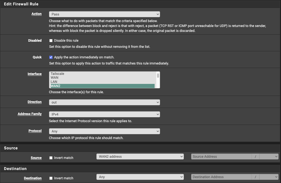 Creating the floating firewall rule