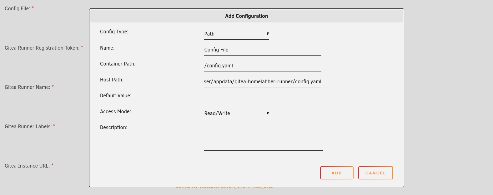 Adding the config.yaml Configuration