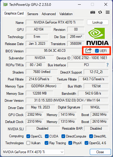 VBIOS dump using GPU-Z